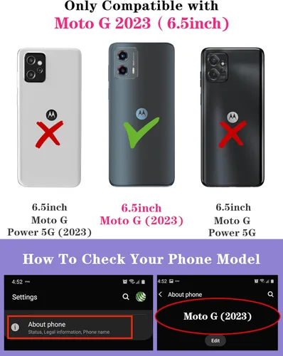 Miniatura 2 de para Moto G 5G 2023 funda - Cubierta de teléfono linda con corazón para mujeres y niñas, diseño único negro con cubierta deslizante para la cámara