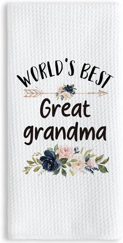 Miniatura 24 de TNUW Best Grandma - Toallas de cocina de 16 x 24 pulgadas, la mejor flor de Abuela del mundo, suave y absorbente, toalla de cocina, toallas de mano