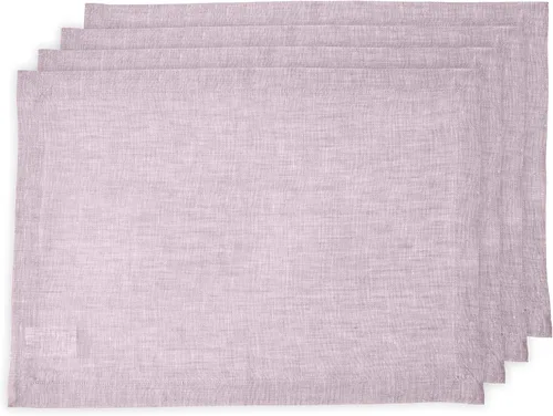 Miniatura 33 de Solino Home Athena - Juego de 4 manteles individuales cuadrados de lino natural claro de 14 x 14 pulgadas, manteles individuales 100 % lino puro