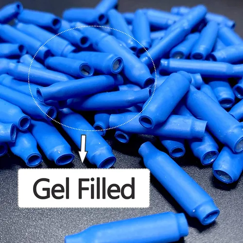 Miniatura 3 de Conectores B azules rellenos de silicona con alambre B húmedo de gel de alarma para teléfono, empalmes tipo frijol para bajo voltaje (1000 unidades)