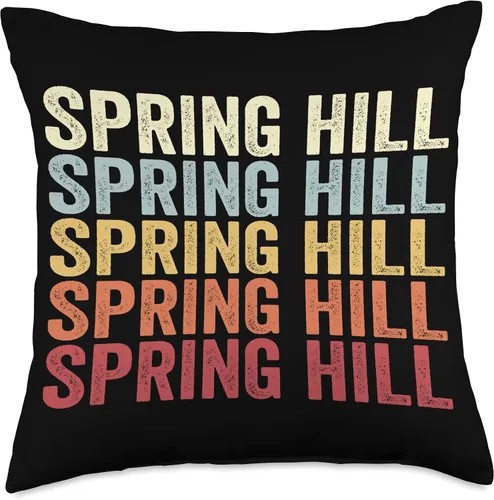 Miniatura 4 de Spring Hill Florida Spring Hill FL Retro Vintage Text Throw Pillow
