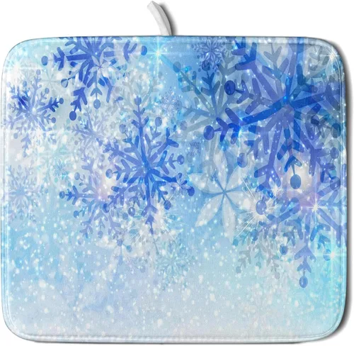 Miniatura 68 de Giwawa Tapete de Secado de Platos Retro Silueta de Cabaña del Bosque de Ciervos para Encimera 18 x 24 pulgadas Otoño Cielo Azul Nube Dibujos