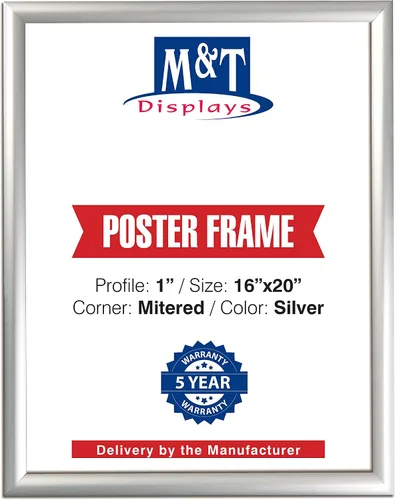 Miniatura 15 de M&T Displays Marco para póster a presión, de 8.5 x 11 pulgadas, color negro, perfil de aluminio de 1 pulgada, carga frontal, montaje en pared, foto