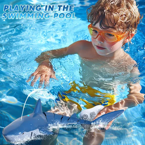 Miniatura 4 de Juguetes de tiburón a control remoto para niños, escala 1:18 de alta simulación para piscina, juguetes de barco de peces RC eléctricos de 2.4Ghz