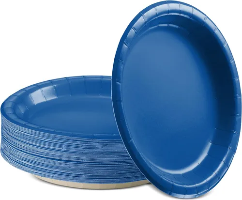 Miniatura 11 de Amcrate Platos llanos de papel blancos, platos de papel desechables de 8 1/2 pulgadas, platos desechables fuertes y resistentes para fiestas, cenas