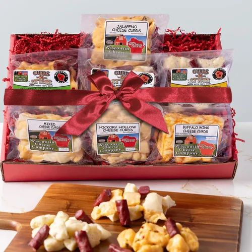 Miniatura 2 de Wisconsin Cheese Company - Caja de regalo de palitos de carne y cuajada de queso de Wisconsin - 100% queso famoso y fresco de Wisconsin y palitos