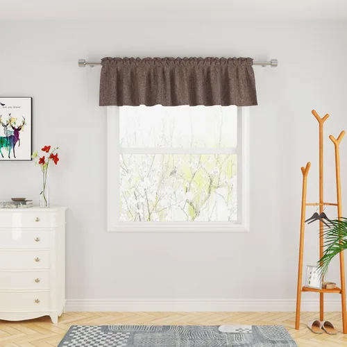 Miniatura 46 de UPOPO Cortinas de Niveles Beige Sobre Fregadero con Textura de Lino para Ventana de Cocina de 16 Pulgadas de Largo Caravana Privacidad Pequeñas