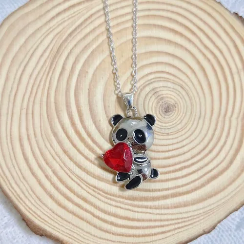 Miniatura 5 de RFTWXHPN Collar con colgante de panda de cristal para mujeres y niñas, collares de panda de cristal para hija, sobrina, amante del panda, regalos