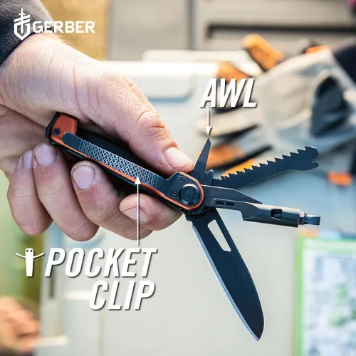 Miniatura 4 de Gerber Gear Armbar Trade 8-en-1 Multiherramienta - Cuchilla de 6.35 cm de borde liso, palanca, martillo - Equipo EDC y accesorios - Plata