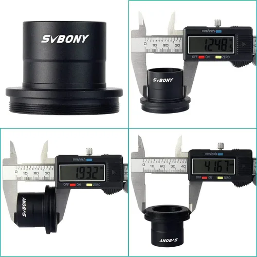 Miniatura 6 de SVBONY Adaptador de foto para telescopio, adaptador T y adaptador de anillo T T2 de 1.25 pulgadas, accesorio para telescopio compatible con cámara