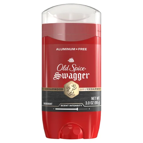 Old Spice Desodorante sin aluminio para hombres, protección contra olores 24/7, frescura 24/7 y aroma duradero, Swagger con aroma a madera de cedro,