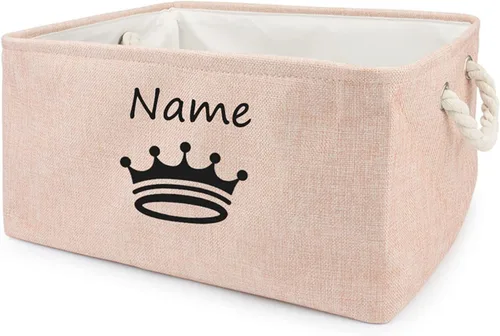 Miniatura 21 de Cesta de almacenamiento de juguetes para perros, plegable, personalizable con diseño de nombre de mascota, organizador para juguetes de perros, F