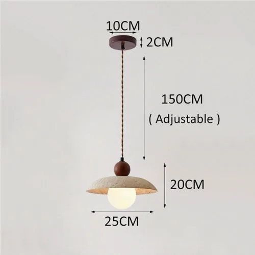 Miniatura 5 de White Globe Glass Pendant Light Nordic Kitchen Island Hanging Lamp Japanese Wabi-Sabi Yellow Travertine Chandelier for Dining Room Bar Counter