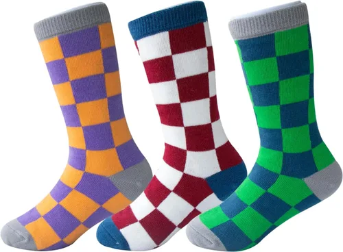 Miniatura 2 de Calcetines tobilleros de algodón a cuadros para niñas y niños pequeños unisex
