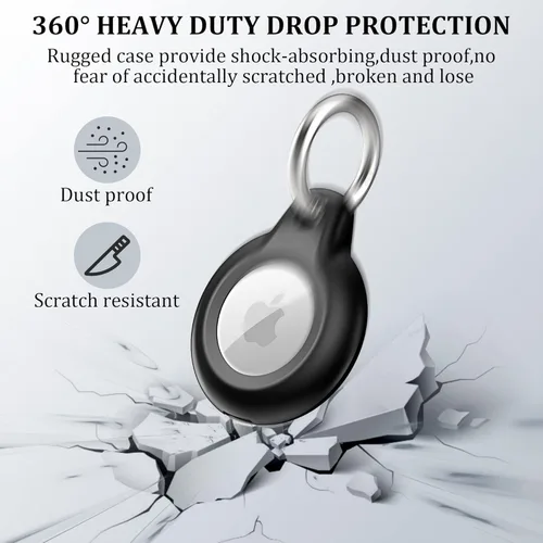 Miniatura 4 de Paquete de 4 fundas porta llaves impermeables IPX8 compatibles con AirTag, ligeras, antiarañazos, fácil instalación, suave de cuerpo completo a