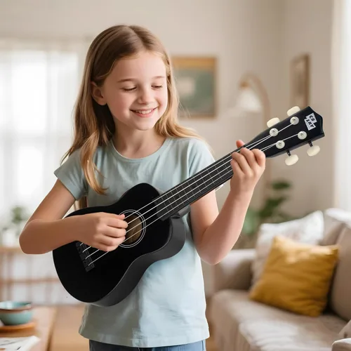 Miniatura 5 de Ukelele soprano 21"/53cm para niños, principiantes y estudiantes (negro)