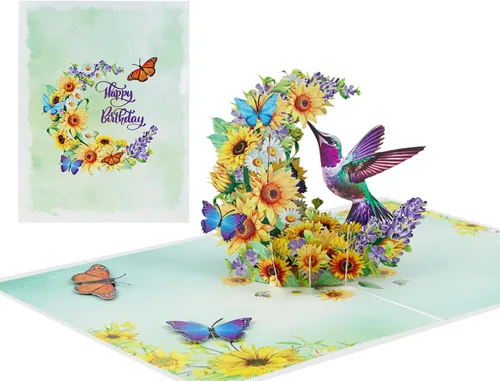 Miniatura 26 de Tarjetas de cumpleaños 3D de flor de cerezo para mujer, tarjeta desplegable para el día de la madre, aniversario 3D, día de San Valentín, regalos