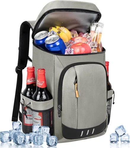 Miniatura 16 de Mochila enfriadora, 30 latas, mochila de almuerzo aislada para hombres y mujeres, bolsa térmica portátil a prueba de fugas para el trabajo, oficina