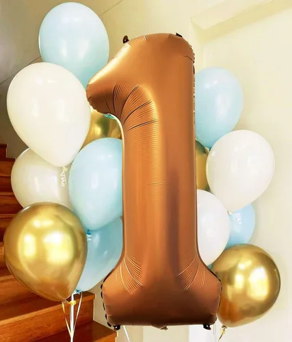 Miniatura 3 de Lovoir Globo naranja número 4 de 40 pulgadas, tamaño grande, de papel de aluminio de mylar de aluminio de Mylar de color amarillo azafrán
