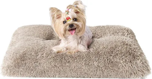 Miniatura 43 de EHEYCIGA Cama Esponjosa para Jaula de Perros Grandes, Almohadilla de Jaula de Piel Sintética Afelpada, Cama Calmante Anti-Ansiedad para Perros Negro