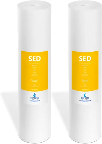 Express Water Paquete de 2 filtros de repuesto de sedimentos - Filtro de agua de repuesto para toda la casa - Filtro de agua SED de alta capacidad -