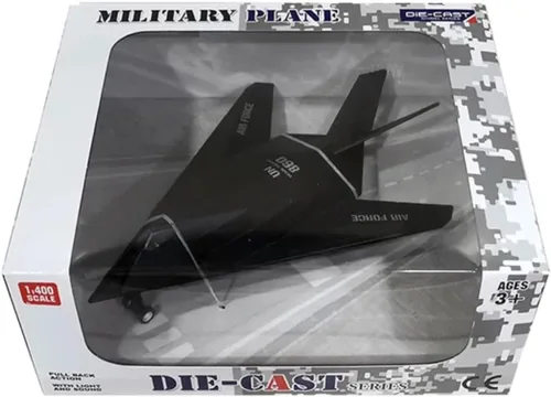 Miniatura 7 de Diecast Stealth Fighter Jet Metal Militar Avión Juguete – Modelo de aleación a escala 1:400 Avión táctico con acción de retroceso, luces y sonido