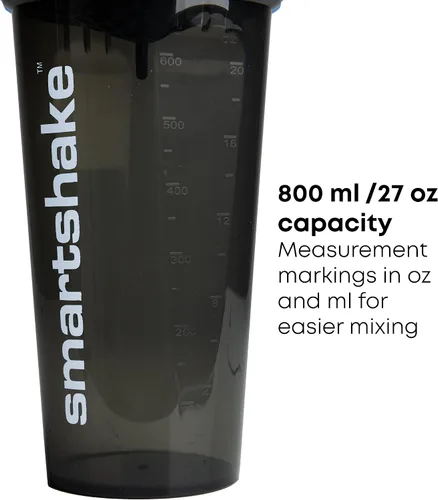 Miniatura 2 de Smartshake O2GO ONE - Botella mezcladora de proteínas de plástico de 27.1 fl oz, 27 onzas, tapa de rosca a prueba de fugas, sin BPA, unisex