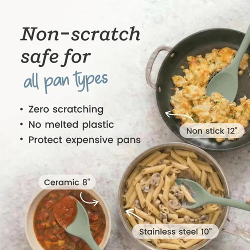 Miniatura 7 de Starpack 'The All Rounder' Espátula Spoonula de Silicona Premium - Cucharas Espátula de Silicona Resistentes al Calor hasta 600°F - Mejores Verde