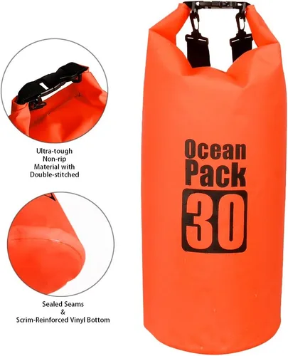 Miniatura 4 de Bolsa seca flotante impermeable Bear Outdoor, para canotaje, kayak, senderismo, snowboard, acampada, rafting, pesca y excursionismo Naranja