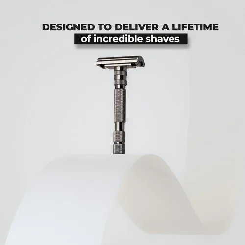 Miniatura 6 de Rockwell T2 Maquinilla de afeitar de seguridad de doble filo giratorio para abrir (TTO) Full Metal Incluye 5 cuchillas de acero inoxidable