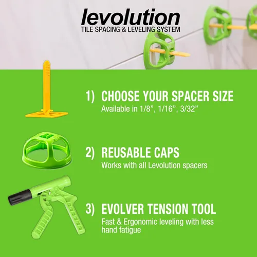 Miniatura 7 de Miracle Sealants Levolution Pro - Espaciador plano de 1/8", sistema de nivelación y espaciado de azulejos para control de páginas de labios, 250