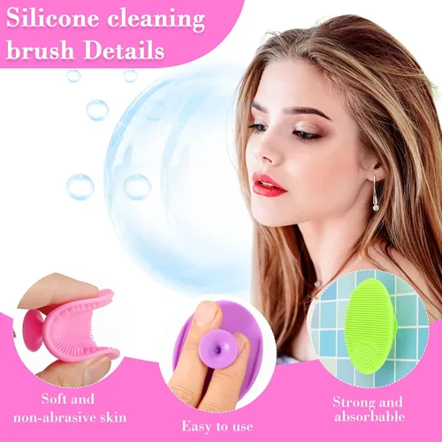 Miniatura 3 de Paquete de 20 cepillos de limpieza facial de silicona suave, cepillo de lavado facial para limpieza profunda, cepillo para masaje, exfoliante