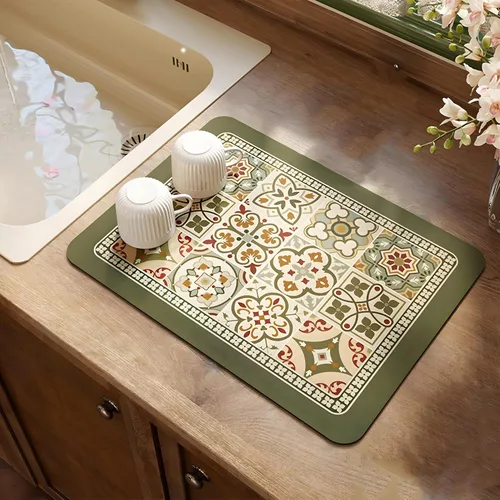 Miniatura 8 de Tapete de café, tapete para secar platos, absorción de agua rápida, ocultar manchas, fácil de limpiar, accesorios de barra de café, tapetes de bar