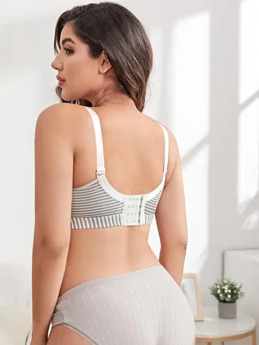 Miniatura 2 de Floerns Sujetador de maternidad para mujer con estampado de rayas para lactancia materna