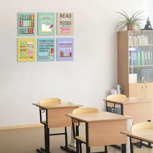 Miniatura 2 de CHDITB Decoración de aula de libros de lectura, citas inspiradoras, impresión artística de pared para niños, 12 x 16 pulgadas, libros motivacionales