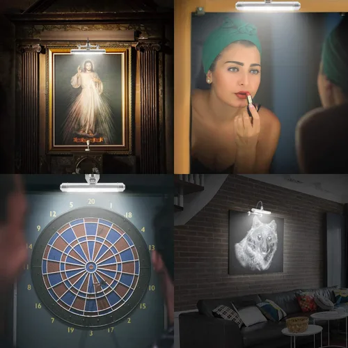 Miniatura 18 de LUXSWAY - Iluminación LED inalámbrica para marcos de fotos, iluminación recargable para exhibición de arte, clip para cuadros, luces para sobre