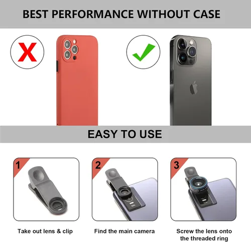 Miniatura 5 de Lente de ojo de pez de 235° para cámara de teléfono, lente de ojo de pez para iPhone 14 13 12 X XR Pixel Samsung Smartphone, lente con clip para Ojo