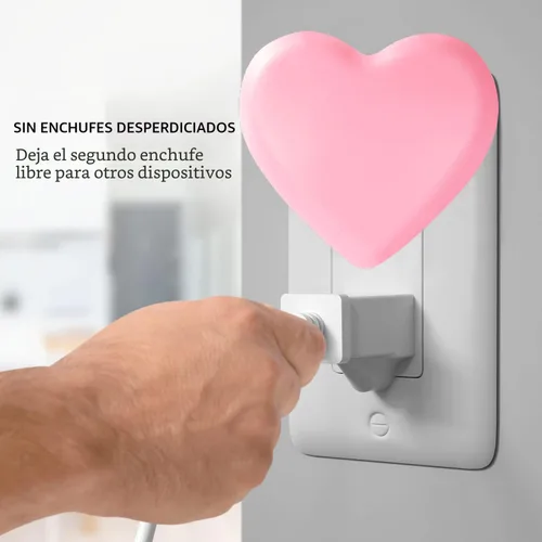 Miniatura 4 de INZU Luces nocturnas enchufables a la pared, luz nocturna LED para niños, bonita luz nocturna con sensor automático de atardecer a amanecer, luz Rosa