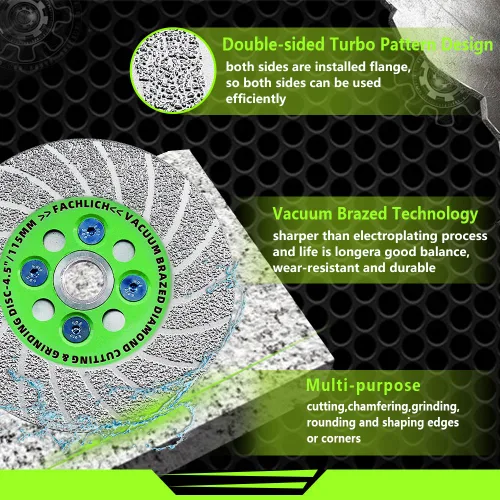 Miniatura 5 de Hoja de sierra de azulejos de 4 pulgadas, disco de pulido de diamante, rueda de disco de corte para cortar molienda mármol, granito, hormigón