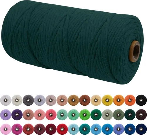 Miniatura 52 de JeogYong Cordón de macramé de un solo hilo 2mm x 164 yardas (492 pies) Cuerda de algodón suave, hilo de macramé 2 mm, suministros de macramé