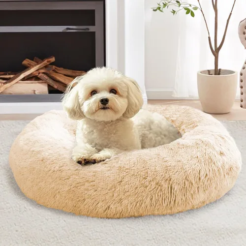 Miniatura 13 de JOLLYVOGUE Cama Calmante para Perros Pequeños - Cama para Perros Pequeños en Forma de Dona Lavable de 23 Pulgadas para Gatitos y Cachorros, Camas