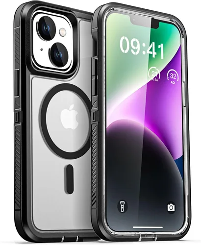 AICase Funda para iPhone 13/14/16e [Compatible con Magsafe], Protección contra caídas de alta resistencia, Defensa multicapa, Grado militar,