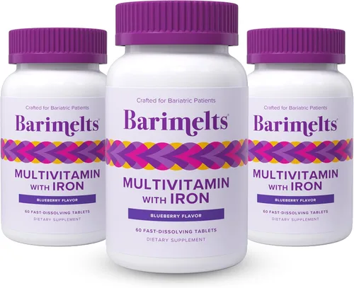 Miniatura 10 de BariMelts Multivitamínico bariátrico con hierro, 60 tabletas de disolución rápida (suministro para 1 mes), vitaminas bariátricas sin azúcar