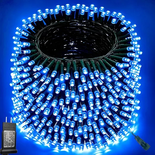Miniatura 15 de Pooqla Guirnalda de 200 luces LED para interiores y exteriores, luces verdes de Halloween de 66 pies, enchufables con temporizador, 8 modos Alambre