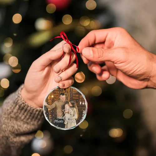 Miniatura 4 de Adorno de Navidad personalizado con foto, adornos de imagen personalizados para Navidad 2026, adorno colgante conmemorativo personalizado