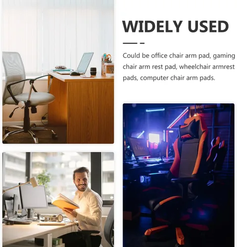 Miniatura 7 de Reemplazo de reposabrazos de elevación giratoria para sillas de oficina, almohadillas de cuero PU, cómodas y ajustables para silla de computadora