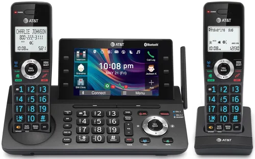 Miniatura 21 de AT&T CL83507 DECT 6.0 - Teléfono inalámbrico de 5 auriculares para el hogar con base de teclado dual, contestadora, bloqueo de llamadas, Base