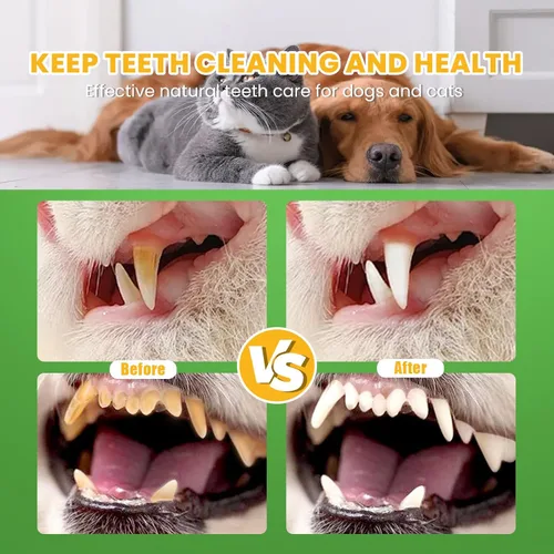 Miniatura 3 de Polvo dental para perros, polvo de limpieza de dientes de perro para eliminar la placa dental, placa y polvo de mal aliento con probióticos y algas