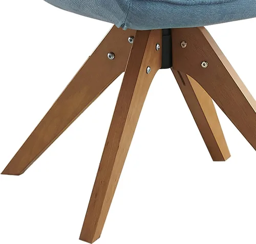 Miniatura 7 de Art Leon Silla de Oficina Sin Ruedas, Silla de Escritorio Moderna de Mediados de Siglo Sin Ruedas, Silla Giratoria de Acento con Patas de Madera