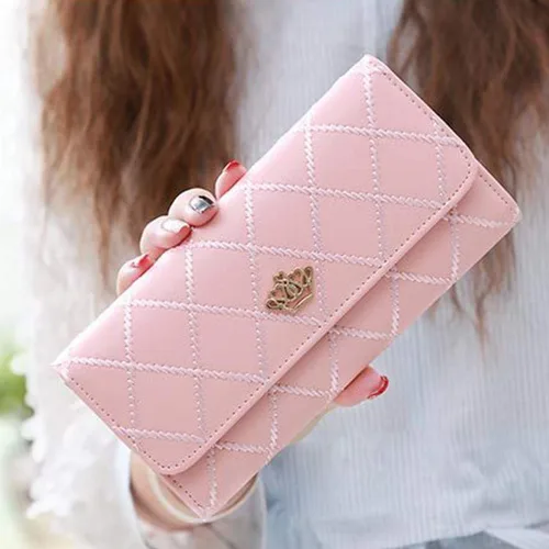 Miniatura 7 de NEWANIMA Billetera para mujer, para múltiples tarjetas, dos pliegues, de cremallera larga, cartera de mano, Estilo3-Rosa), NA